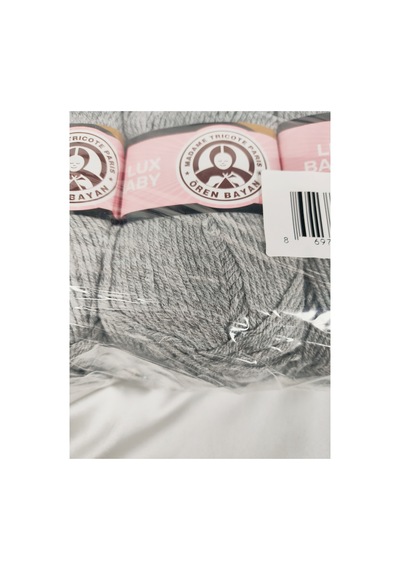 Lux Baby Gri El Örgü İpi Art No:3010 - Nm:3.4 - 100gr. 340mt. 3 Adet - Renk: 007