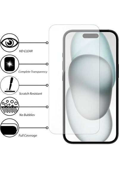 Apple iPhone 15 Pro Uyumlu Temperli Cam Ekran Koruyucu 9h Ultra 3 Adet