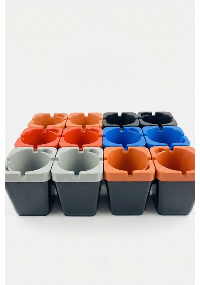 Araç İçi Çakmaklıklı Küllük 12 Adet Toptan Oto Küllük Seti 9x8 Cm