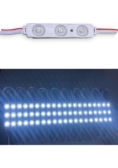 Beyaz 3 Ledli Kablolu Parmak Led 12 V 5 Adet