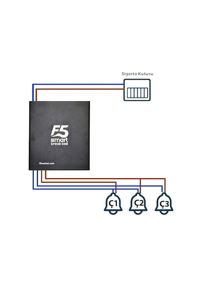F5 Smart Fabrika Mola Zil Saati Seti Üç Çanlı Set