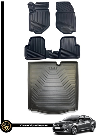 Citroen C-elysee 3d Havuzlu Paspas + Bagaj Havuzu İkili Set