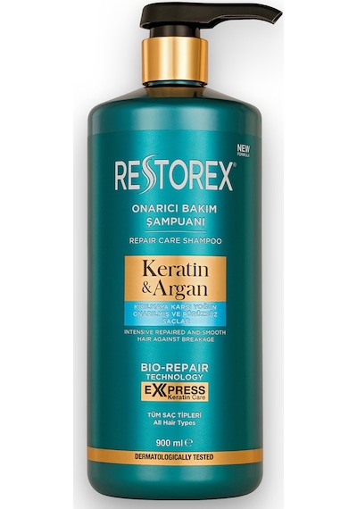 Restorex Keratin & Argan Onarıcı Saç Bakım Şampuanı 900 Ml - Yıpranmış Ve Hasar Görmüş Saçlar