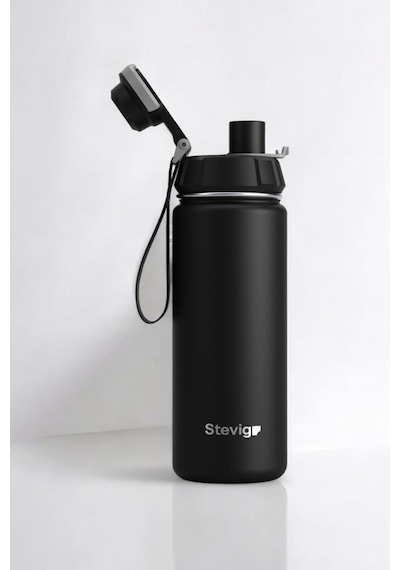 Stevig 1 Hand Leak-proof Sızdırmaz Çelik Termos 500 Ml Black St-207