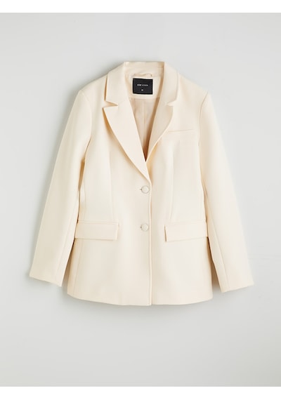 Lcw Vision Beyaz Krep Kadın Blazer Ceket