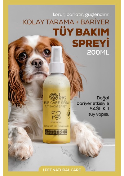 Kedi Köpek Tüy Parlatıcı Ve Kolay Tarama Spreyi 200 Ml Dış Etkenlere Karşı Koruma