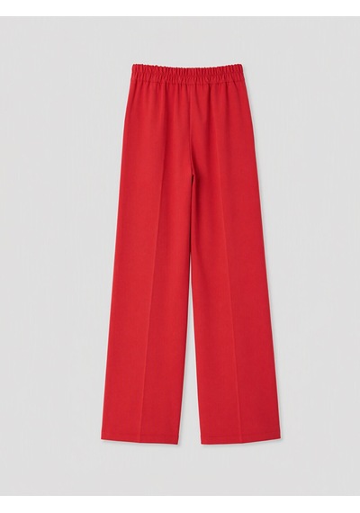 Lcw Modest Kırmızı Beli Lastikli Geniş Paça Kadın Pantolon