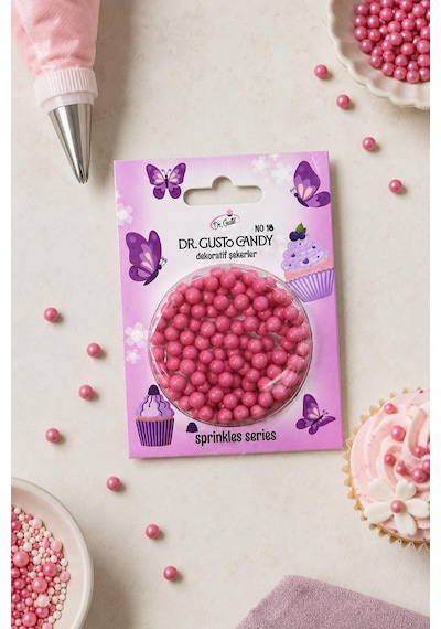Dr. Gusto 4 Mm Candy Pembe Boncuk Pasta Süsleme Şekeri