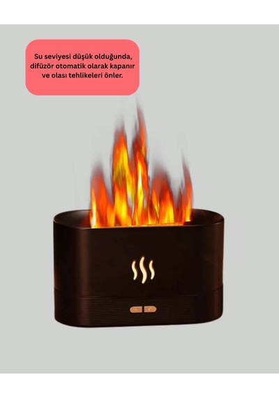 Modern Tasarımlı Alev Efektli Led Aromaterapi Hava Nemlendirici Yeni Nesil Mh-hs9196-5108