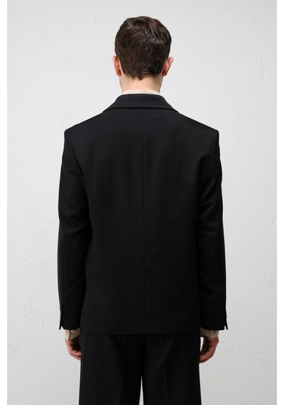 Antioch Relax Fit Kruvaze Erkek Blazer Ceket Siyah
