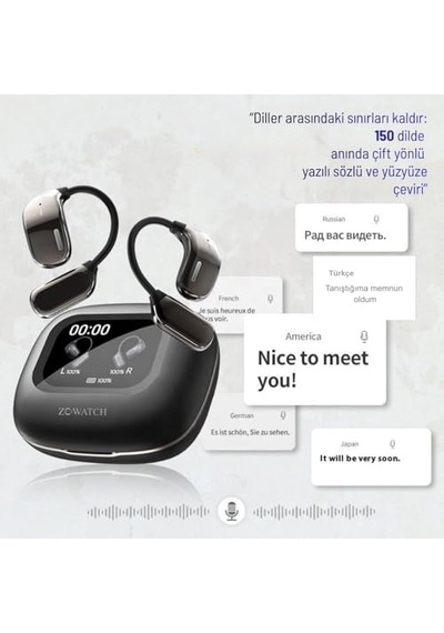 E1025 Ultra Bt 5.4 Ows Kulaklık, Aı 150 Dil Sözlü&amp Yazılı&amp Yüzyüze Çeviri Lcd Ekran Genel