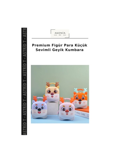Premium Figür Para Küçük Sevimli Geyik Kumbara
