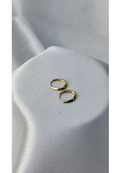 Kalın Elips Model Altın Küpe Sarı Altın 65268863