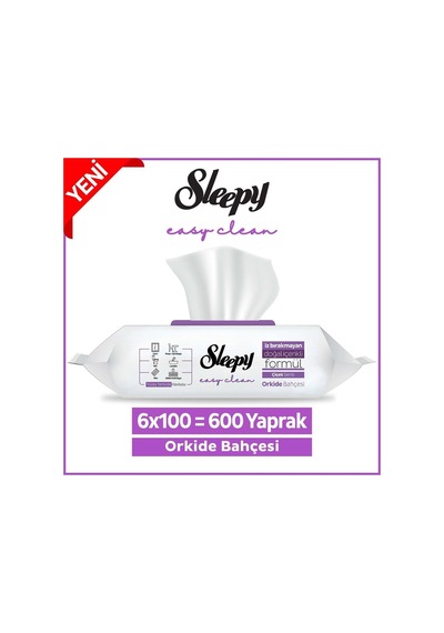 Sleepy Orkide Bahçesi Yüzey Temizlik Havlusu X 6 100' Lü Tekli