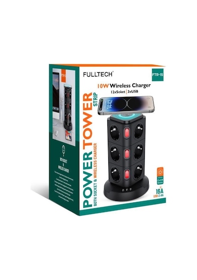 Fulltech Termal Akım Korumalı Uzatma Kablosu 12 Li 3xusb 1.8 Mt 16 Amper Ftr-15