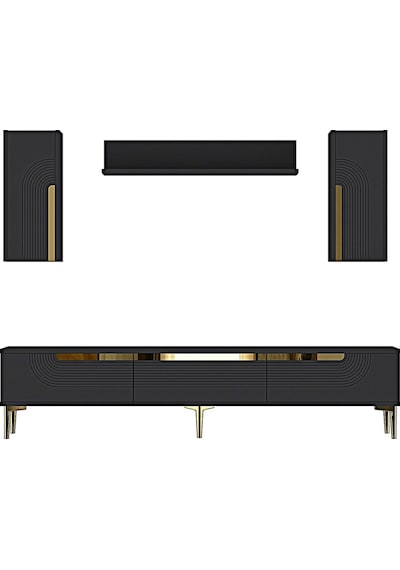 Tvr1803ag Meyra Tv Ünitesi Takımı Antrasit-gold 180cm Antrasit - Altın