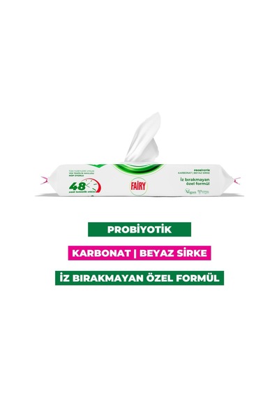 Çok Amaçlı Mop Uyumlu Yer Temizlik Havlusu 50 Yaprak Lilyum Çiçeği Beyaz Sirke & Karbonat 48 Saat Temizlik Etkili İz Bırakmayan Formül Açık Beyaz