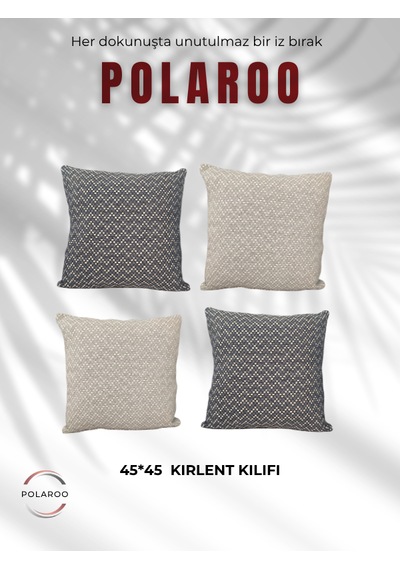 4lü Kırlent Kılıfı 45 45 Siyah Gri Kareli Beyaz-siyah-gri
