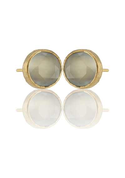 Kadir Jewellery 22 Ayar Altın Kaplama Kadın Minimal Küpe -el İşçiliği Ve Hipoalerjenik Küpe Gri 97066553