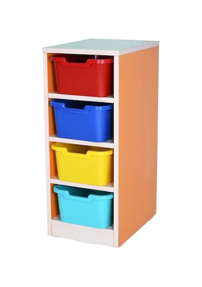 Fetaeğitim 4 Plastik Çekmeceli Dolap Çok Renkli