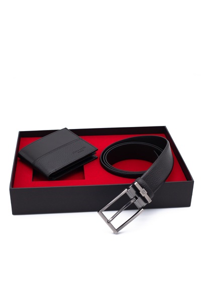 Pierre Cardin Deri Cüzdan & Kemer İkili Set Pc100f-22065a41 Siyah