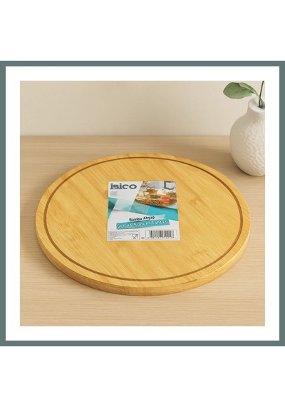 Ventra Yuvarlak 29.7 Cm Bambu Döner Sunum Tepsisi 360 Ventra Çok Renkli
