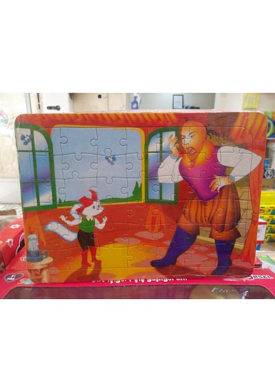 42 Parça Karton Puzzle Arkası Boyamalı 2 Adet