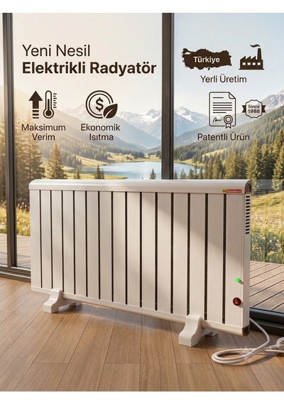 Hizmetterm 1200 W 50 x 120 CM Çift Rezistanslı Elektrikli Aluminyum Radyatör