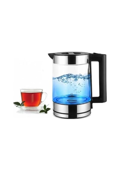 Ck-252 Excellent Kettle 1.8 L Cam Gövdeli Su Isıtıcı 2200w Hızlı Kaynatma Led Aydınlatmalı Paslanmaz Çelik Taban Otomatik Kapanma Gold