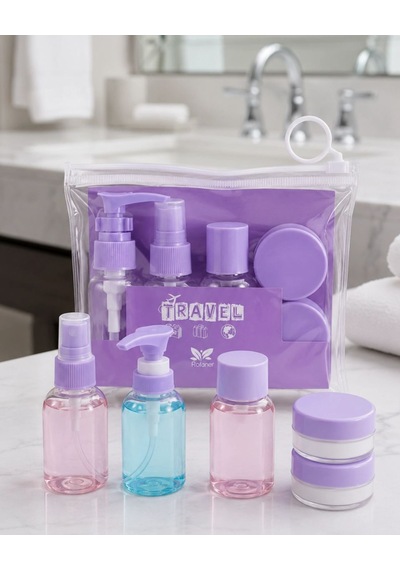 Şeffaf Seyahat Dolum Şişesi Seti 5 Parça Kozmetik Organizer
