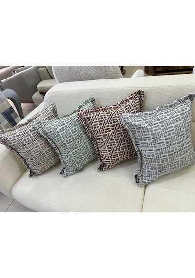Nivemeshome Elyaf Dolgulu Kırlent 45x45 Lisa 02 Yeşil Yeşil