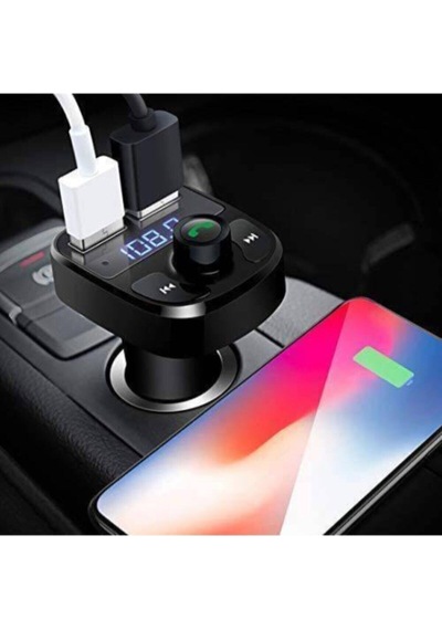 Car X8 Araç Fm Transmitter 5.0 Bluetooth Araç Kiti Usb Mp3 Sd Kart Çakmaklık Girişli Oto Müzik Çalar