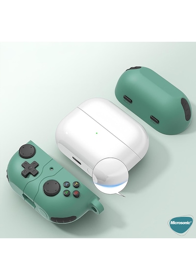 Microsonic Apple Uyumlu AirPods 4 Kılıf Cartoon Figürlü Silikon Retro Gameboy Mavi