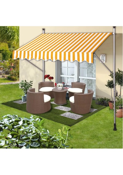 Teleskopik Tente Sarı-Beyaz 300x130 cm