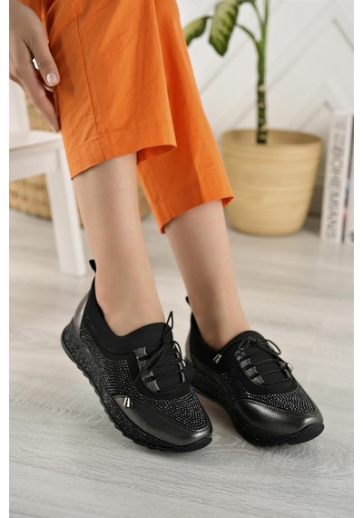 Nesil Shoes Acr 15 Platin Taşlı Strech Kadın Ayakkabı-platin Çatlak Platin