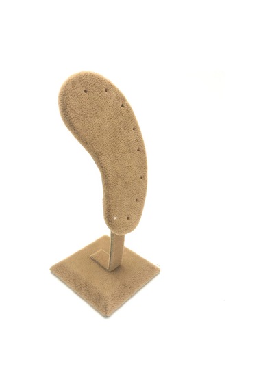 Süet Kumaş Sütlü Kahve Renk 15/5cm Ayaklı Küpe Sergileme Dekoru