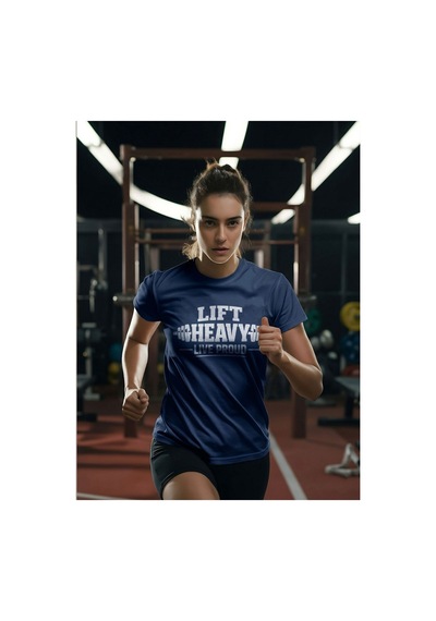 North Whiskers Lift Heavy Live Proud Halter Baskılı Spor Lacivert Unisex %100 Pamuk T-shirt Lacivert - 875708643 Lacivert - 875708643 Lacivert