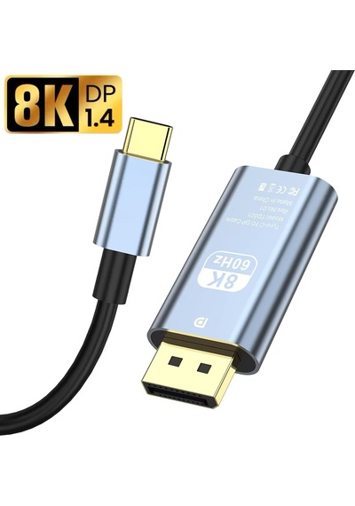 Type C To Displayport Kablo 2 Metre 8k-60hz 4k-120 Hz Thunderbolt 3 Uyumluluğu Zr858