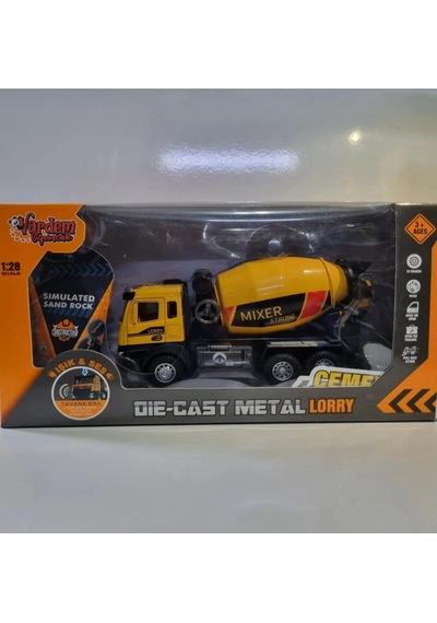 Oyuncak Mikser Araç Çimento Kamyonu Metal Kafa 6 Tekerli İnşaat