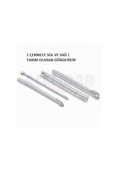 25 Cm-30 Cm-35 Cm-40 Cm-45 Cm-50 Cm Mobilya Çekmece Rayı... Gümüş
