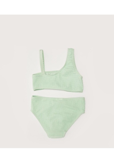 Deep Beach Dokulu Kumaş Kız Çocuk Bikini Takım 001