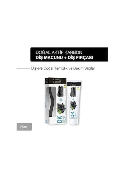Dermokil DK Dent Aktif Karbon & Kil Beyazlatıcı Diş Macunu 75 ML + Diş Fırçası