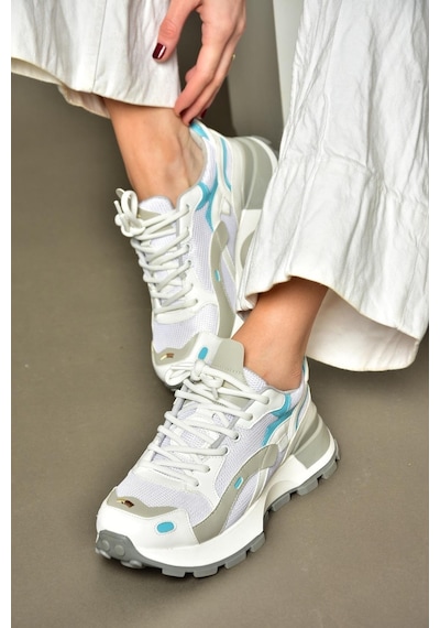 Fox Shoes S312213109 Beyaz Kalın Tabanlı Spor Ayakkabı Sneakers Beyaz