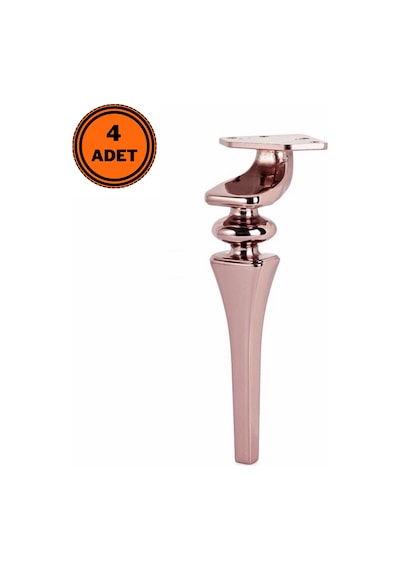 4 Adet Sintra Lüx Metal Ayak 21 Cm Mobilya Ayağı Rose Gold Çok Renkli