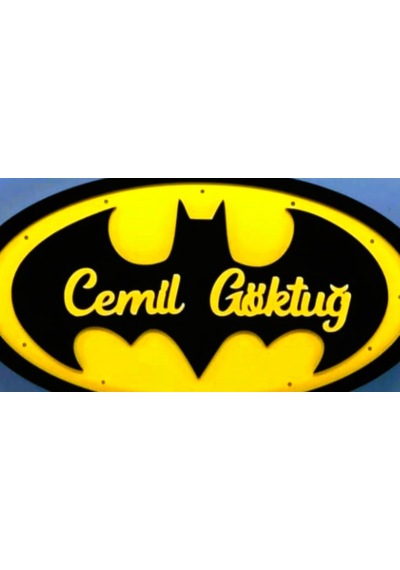 Batman Temalı Çoçuk Odası Kapı-duvar Süsü Kişiye Özel İsim Yazılı