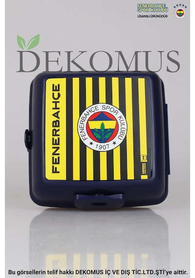 "dekomus Cep Defteri Hediyeli" Lisanslı Fenerbahçe 2 Katlı Beslenme Kutusu / Lunch Box Altın