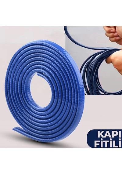 Araç Kapı Koruma Fitili Çarpma Çizilme Önleyici Fitil Mavi 5 Mtre