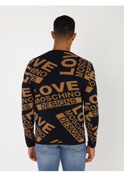 Moschino Moschıno Erkek Kazak /M.Lov.2019.6494 Laci-Kahve Lacivert