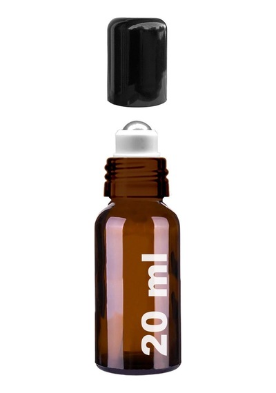 Çelik Roll On Şişesi 20 ML Sızdırmaz Siyah Kapaklı Amber Cam Şişe 6 Adet