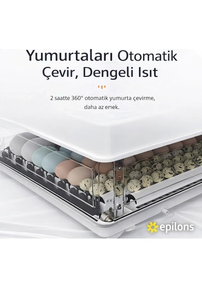 Kuluçka Makinesi Tam Otomatik 220v 12v Çift Güçlü Ve Yedek Motorlu Model Bx-316173